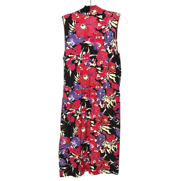 Anne Klein Floral Sleeveless Faux Wrap Dress V-Neck Midi Stretch Size Large NWOT - Picture 3 of 13